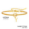 304 Stainless Steel Initial Charm Bracelets FS-WGD8E41-04-1