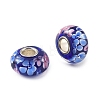 Lampwork & Brass Core European Beads LAMP-P019-01P-13-2