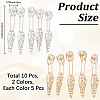 2 Sets 2 Colors Halloween Gothic Cone Iron Hollow Finger Protector BJEW-CN0001-16B-2