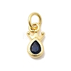 Brass Cubic Zirconia Charms KK-G554-01C-03-1