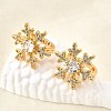 Brass Micro Pave Clear Cubic Zirconia Cuff Earrings EJEW-F370-25G-1
