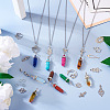  DIY Natural & Synthetic Mixed Gemstone Bullet Pendant Necklace Making Kit DIY-TA0004-91-6