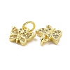 Brass Micro Pave Clear Cubic Zirconia Charms KK-E068-VF054-3
