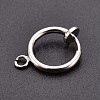 Brass Clip-on Hoop Earring Findings KK-P102-01P-3