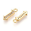 Brass Micro Pave Cubic Zirconia Charms KK-N261-104A-G-2
