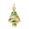 Christmas Brass Micro Pave Clear Cubic Zirconia Charms CU-G605-23G-1