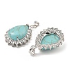 Synthetic Turquoise & Rhinestone Pendants G-K338-31P-06-2