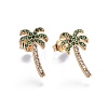 Brass Micro Pave Cubic Zirconia Stud Earrings EJEW-L224-16G-1