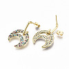 Brass Micro Pave Cubic Zirconia Dangle Stud Earrings EJEW-S208-133A-NF-3