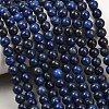 Dyed Natural Lapis Lazuli Round Beads Strands G-M169-4mm-05-1