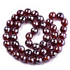 Electroplate Natural Agate Beads Strands G-T131-54I-2