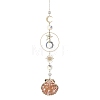 Electroplate Sea Shell & Glass Pendants Starfish Shell Hanging Suncatchers HJEW-JM04563-2