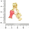 Brass Micro Pave Clear Cubic Zirconia Dangle Beads CU-CBAF1EE-06G-02-3