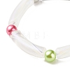 Acrylic Curved Tube & Round Chunky Stretch Bracelet for Women BJEW-JB08282-6