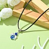 Angel Shape Alloy with Glass Pendant Necklaces NJEW-JN04560-03-2