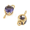 Brass Pave Cubic Zirconia Flat Round Connector Charms KK-P347-01G-04-3