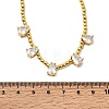 Brass Pave Cubic Zirconia Teardrop Pendant Round Beaded Necklaces NJEW-C121-01G-06-5