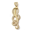 Brass Micro Pave Clear Cubic Zirconia Pendants KK-H267-060A-G-1