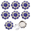 8Pcs Brass Rhinestone Cufflinks BUTT-GL0001-07A-1