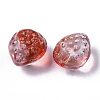 Transparent Spray Painted Glass Beads X-GLAA-R215-01-B02-3