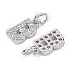 SHEGRACE Brass Micro Pave Clear Cubic Zirconia Pendants XGRQ29042-394P-B-2