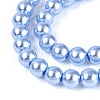 Baking Paint Pearlized Glass Pearl Round Bead Strands HY-Q330-8mm-24-3