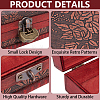 Flower Embossed Vintage Wood Jewelry Treasure Chest CON-WH20002-18-6