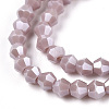 Opaque Solid Color Electroplate Glass Beads Strands EGLA-A039-P2mm-A13-2