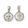 Brass Pave Shell Charms KK-G490-35P-1