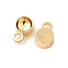 Flat Round Brass Rhinestone Pendant Settings KK-P340-05G-2