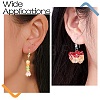 40Pcs 4 Colors Brass Micro Pave Clear Cubic Zirconia Hoop Earring Findings KK-CP0001-10-7