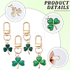 20Pcs 4 Styles Clover Alloy Enamel & Glitter Powder Pendant Decorations HJEW-CP00088-6