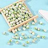 Floral Printed Porcelain Beads PORC-Q199-8mm-10-5