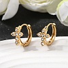Cross 304 Stainless Steel Rhinestone Hoop Earrings EJEW-P344-05G-1