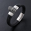 Punk Braided PU Leather Cord Bracelets KB8575-1-1