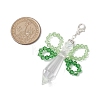 Angel Glass Pendant Decorations HJEW-TA00267-02-3