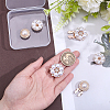 6Pcs 3 Styles Flat Round & Flower Alloy Resin Cufflinks FIND-ME0004-45-3