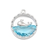 Brass Inlay Glass Pendants KK-Z061-06P-1