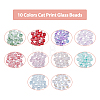 200Pcs 10 Colors Transparent Spray Painted Glass Beads GLAA-DC0001-24-3