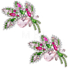 4Pcs Rhinestone Flower Brooch Pin JEWB-HY0001-07-1