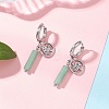 304 Stainless Steel Mixed Stone Column Hoop Earrings EJEW-JE06791-4