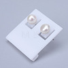 Natural Pearl Ear Studs EJEW-R133-06-2