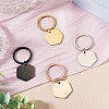 4Pcs 4 Styles Stainless Steel Keychains KEYC-TA0004-81B-4