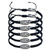 5Pcs Adjustable Braided Nylon Cord Bracelets UC0201-4-2