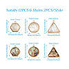 Craftdady 12Pcs 6 Styles Natural Shell Pendant Sets SHEL-CD0001-03-15
