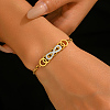 Stainless Steel Micro Pave Clear Cubic Zirconia Geometric Circle Infinity Link Bracelets for Women KW7730-3