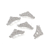 Brass Micro Pave Clear Cubic Zirconia Connetor Charms KK-E068-VB046-3