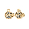 Brass Micro Pave Cubic Zirconia Charms KK-C099-01A-G-1