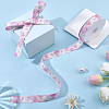 1Roll Single Face Printed Polyester Satin Ribbon SRIB-CY0001-47C-4