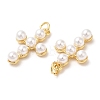 Brass Plastic Imitation Pearls Pendants X-KK-Q775-23G-2